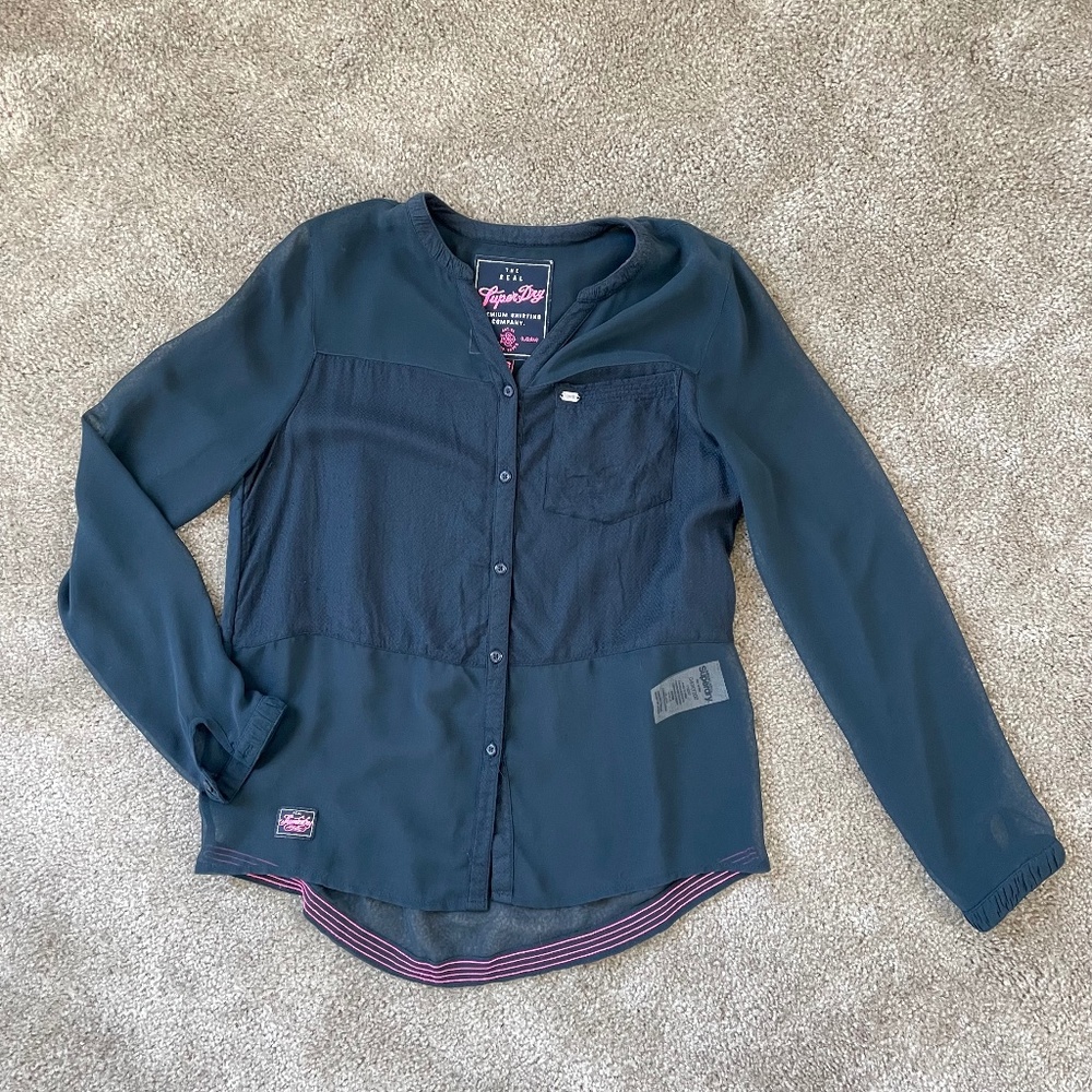 Superdry Women's Camicia Sheer Shirt Size XS